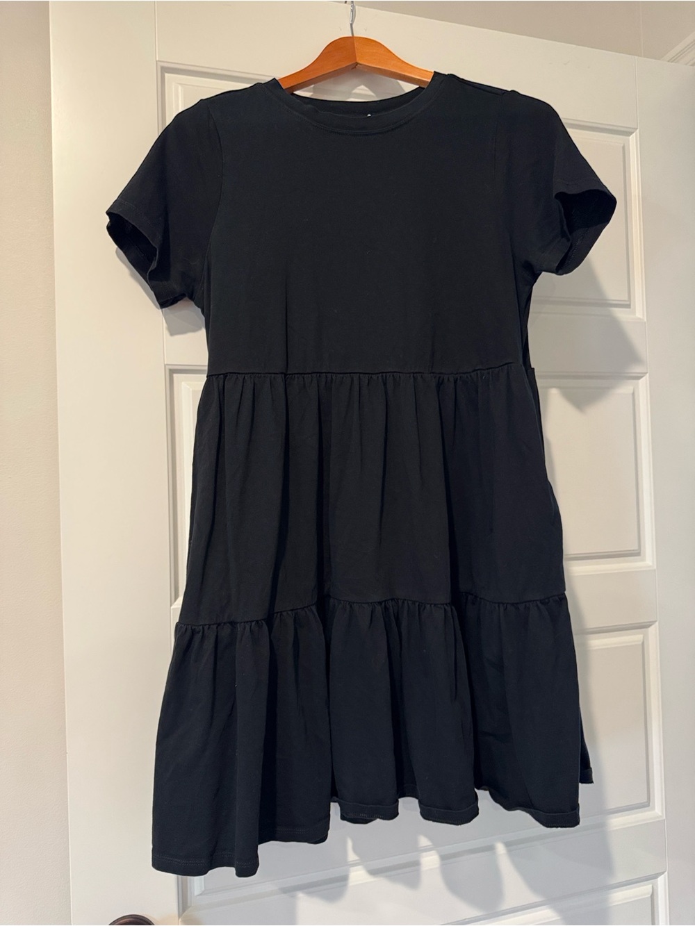 Old Navy Black Tiered Short‑Sleeve Dress for Kids
